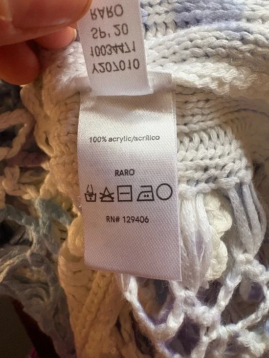 Venus Open Knit Crochet Top Size XL perfect swimsuit cover up or layering top - Picture 9 of 10